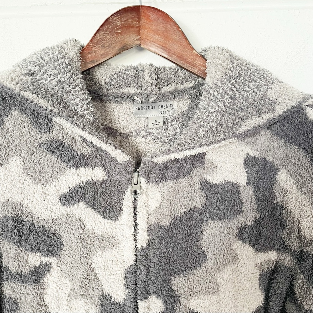 Barefoot Dreams CozyChic Camo Anorak, Hooded Zip-Up Jacket for Women Size Small - Picture 10 of 14